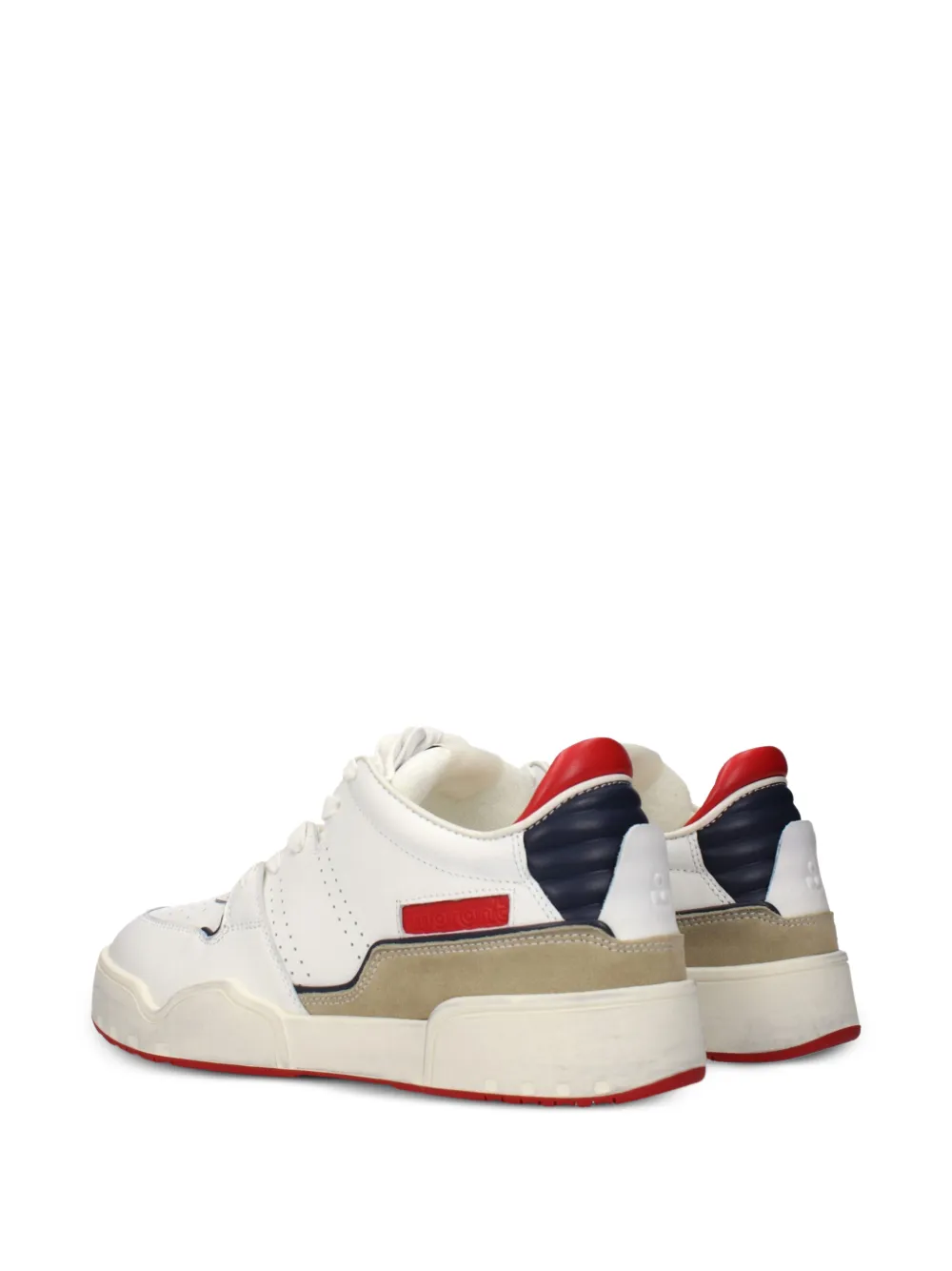 MARANT colour-block leather sneakers Wit