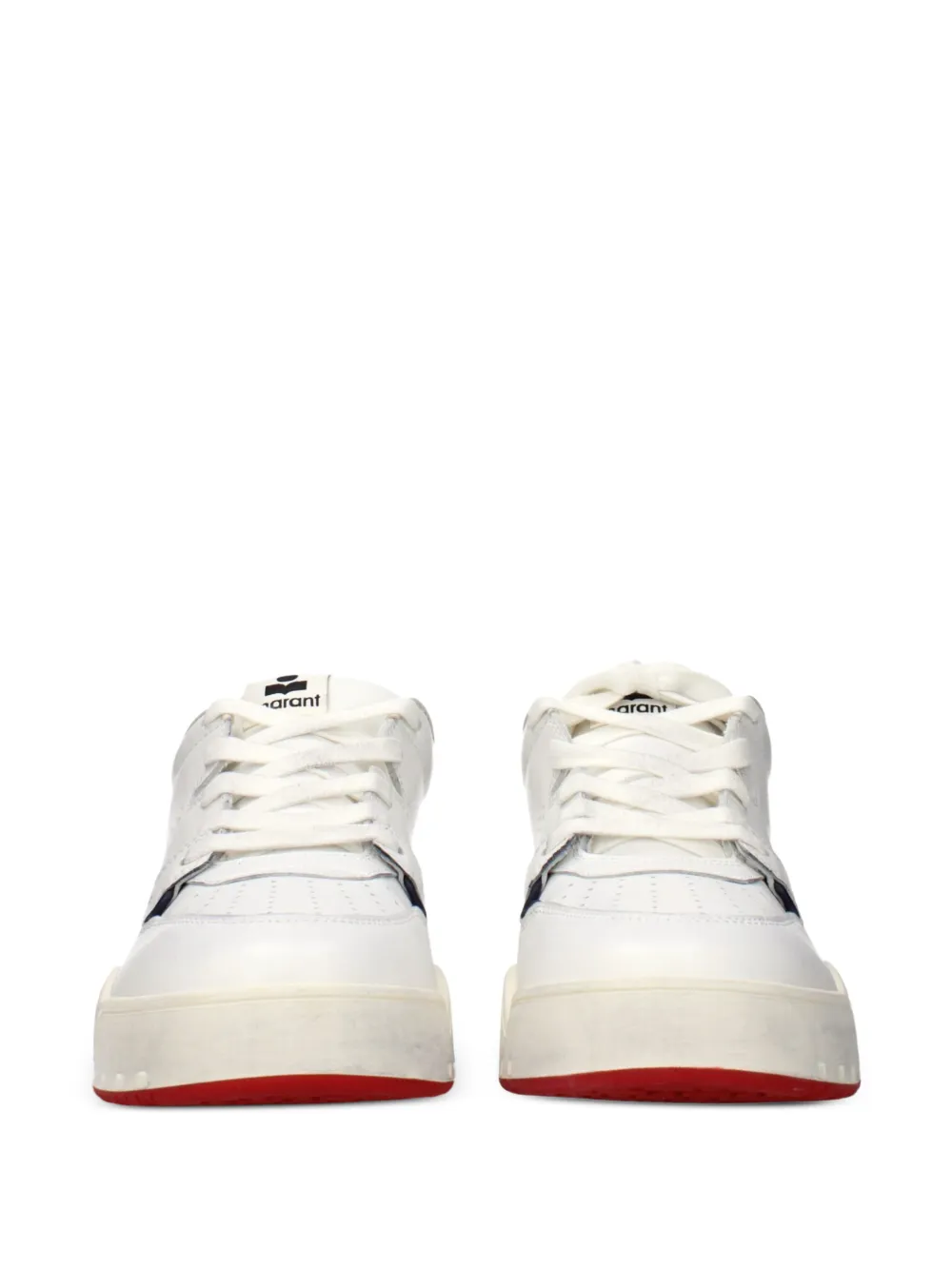 MARANT colour-block leather sneakers Wit
