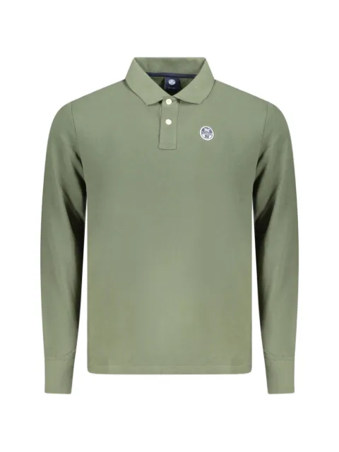 North Sails long-sleeve logo-patch polo shirt