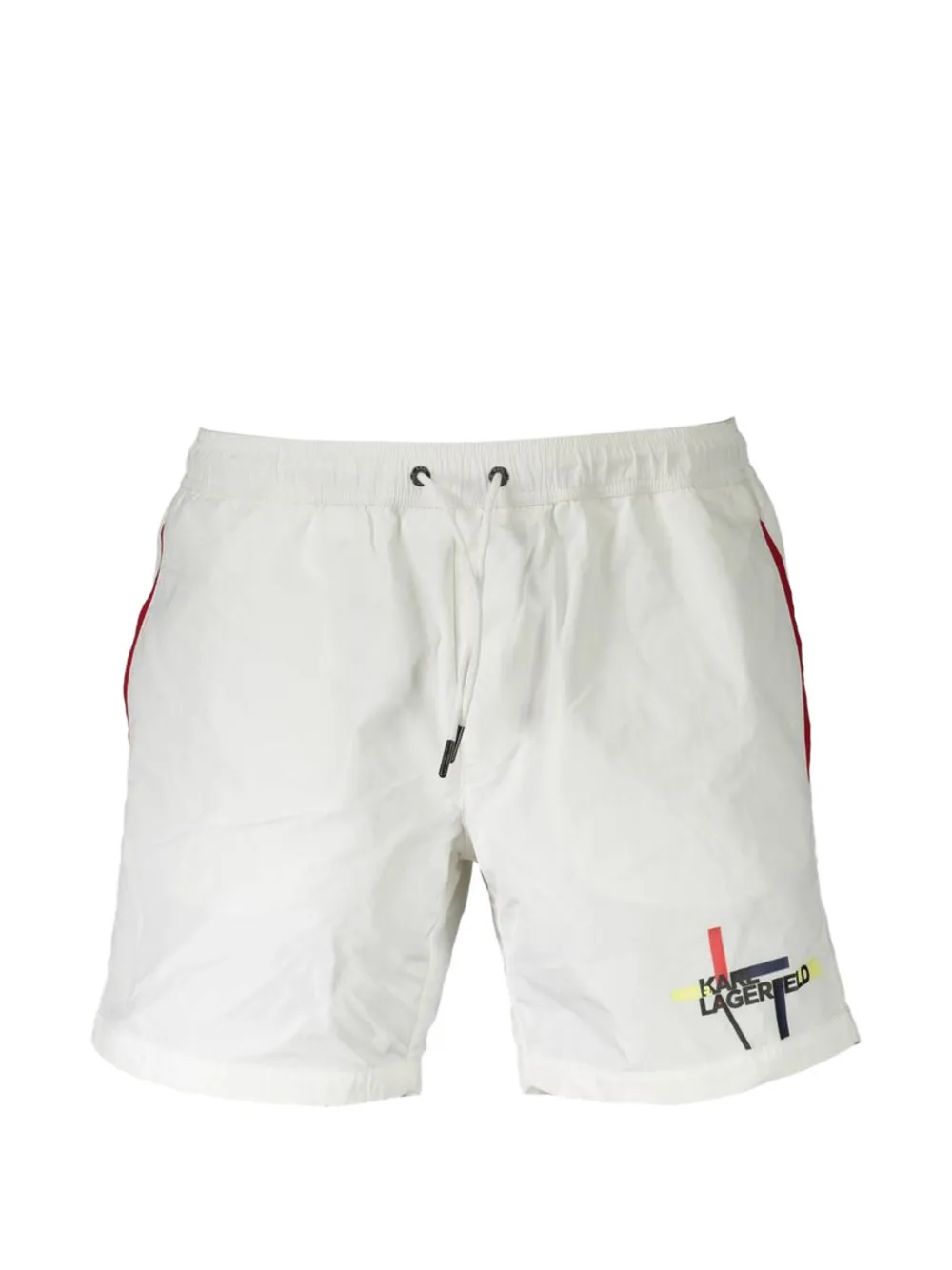 Karl Lagerfeld logo-print swim shorts - Bianco