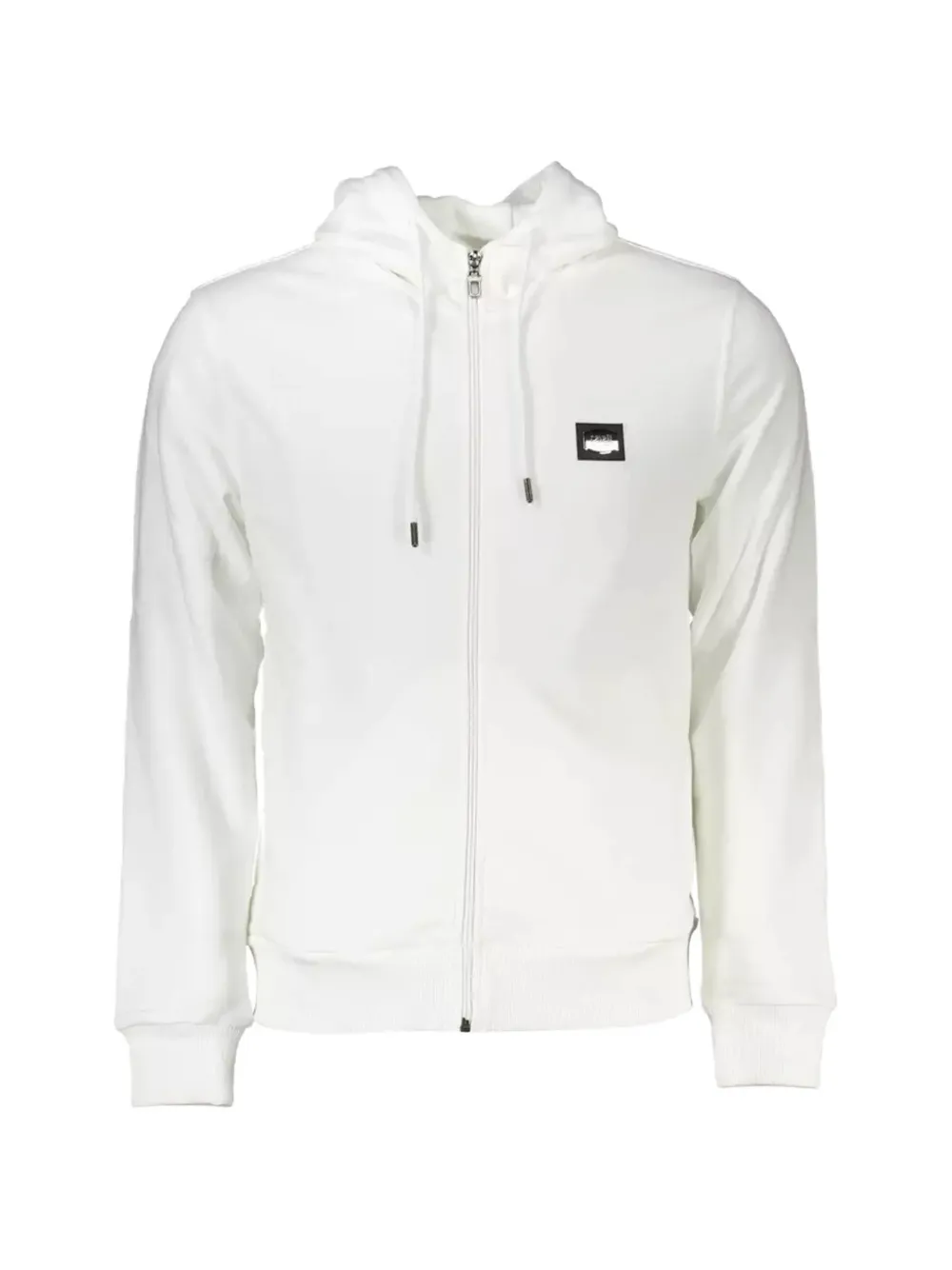 Cavalli Class logo-patch zip-up hoodie - Bianco