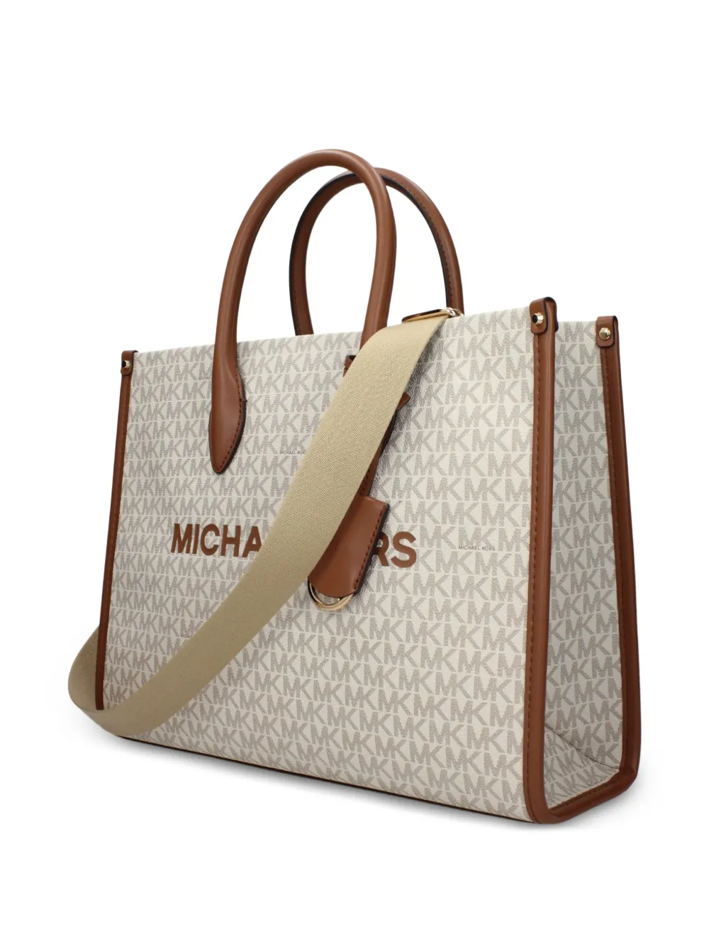 Michael Kors Shopper met monogramprint en logo Beige