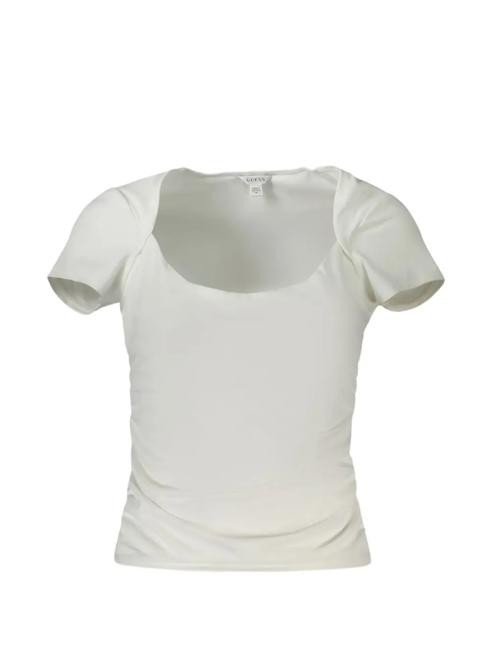GUESS USA ruched square-neck T-shirt - Bianco