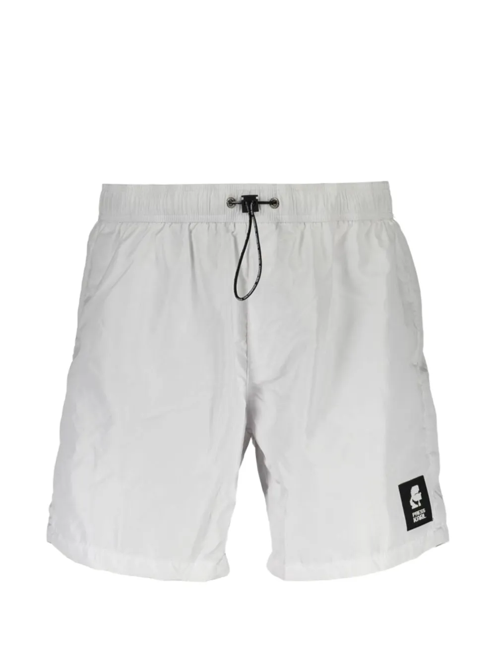 Karl Lagerfeld logo-patch drawstring swim shorts - Bianco