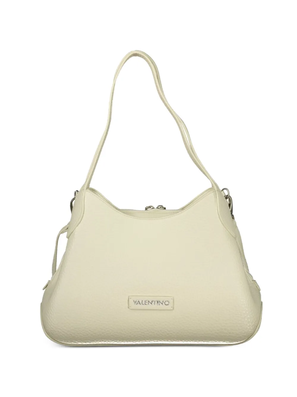 MARIO VALENTINO pebbled logo-plaque shoulder bag - White