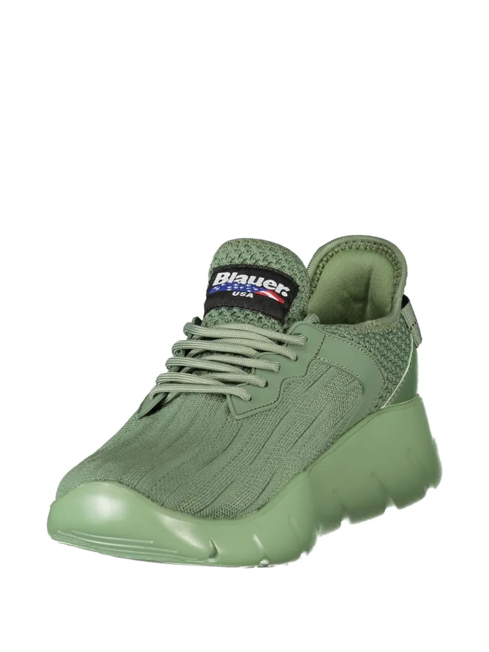 Blauer knitted lace-up sneakers Groen