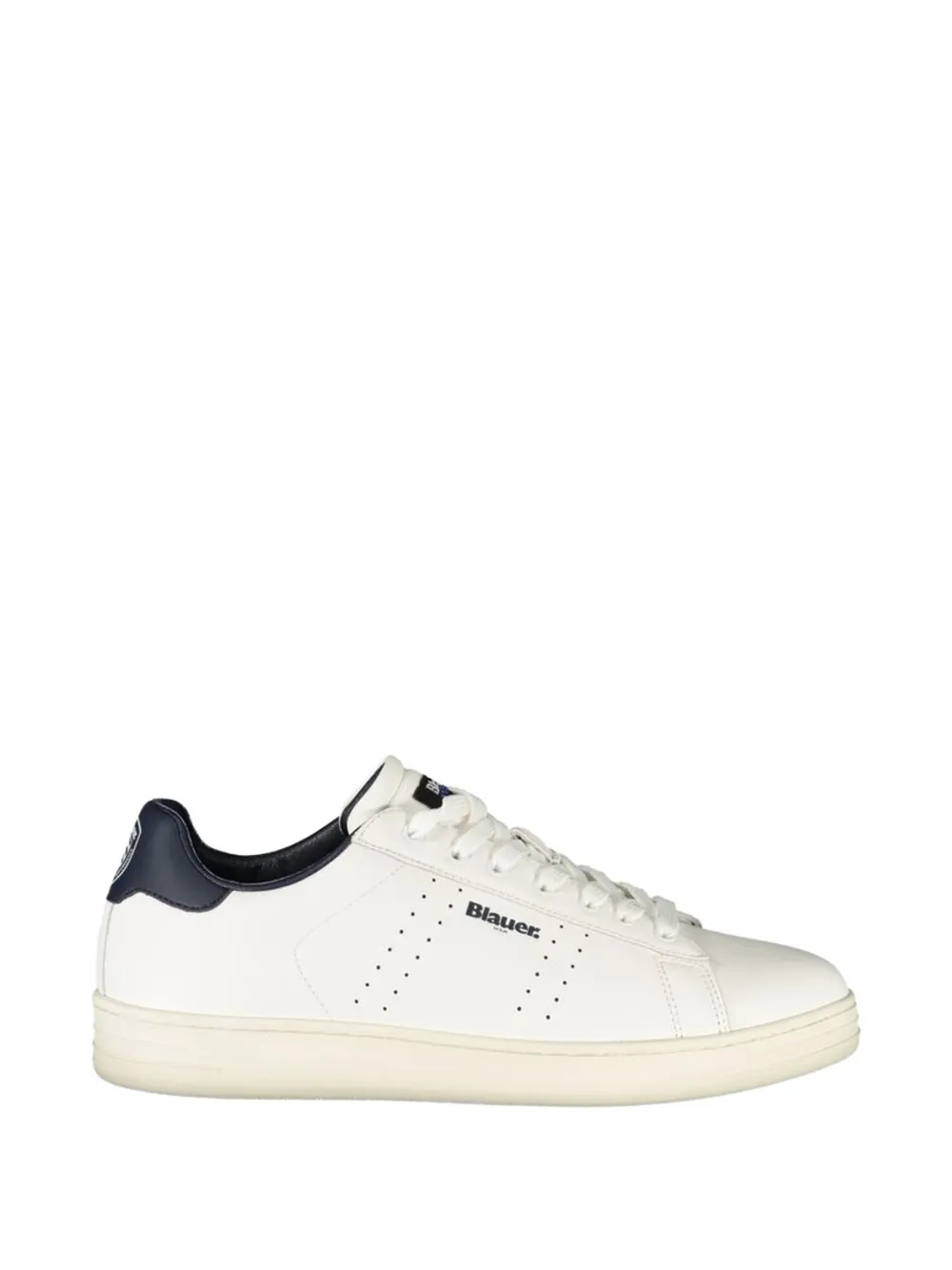 Blauer Perforated Leather Sneakers In White