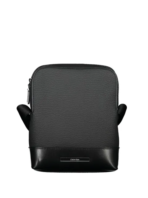 Calvin Klein pebbled-texture logo-plaque shoulder bag