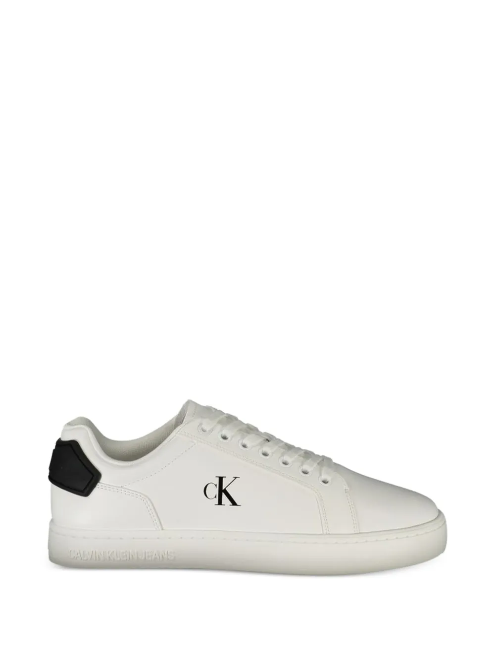Calvin Klein logo-print leather sneakers - Bianco
