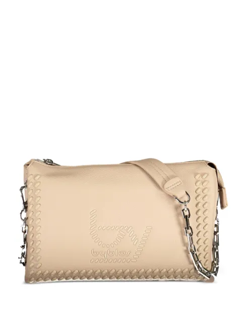 byblos embossed-logo studded cross body bag