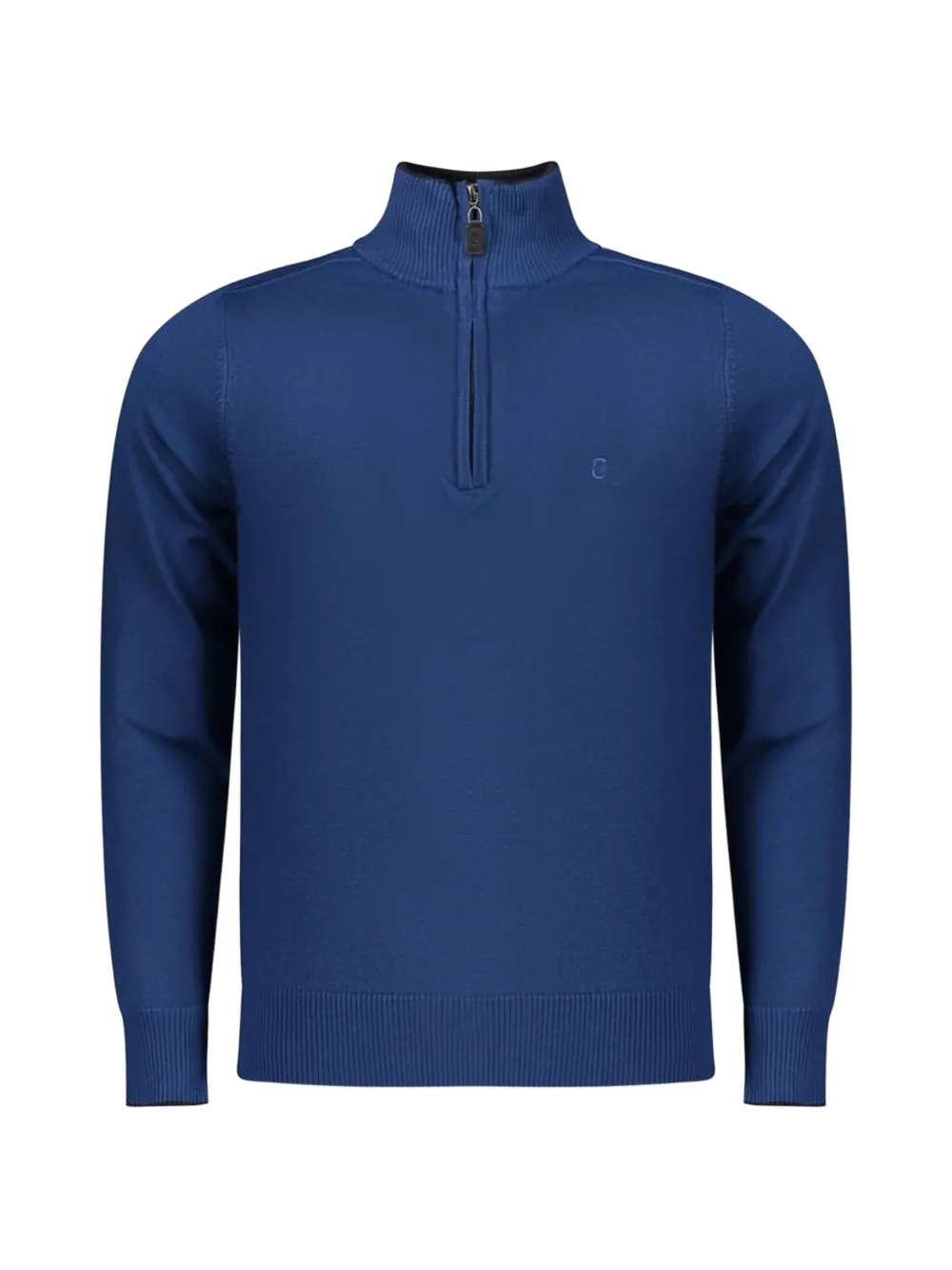 COVERI MOVING zip-neck fine-knit sweater - Blau