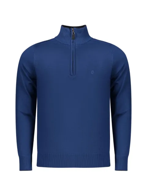 COVERI MOVING zip-neck fine-knit sweater