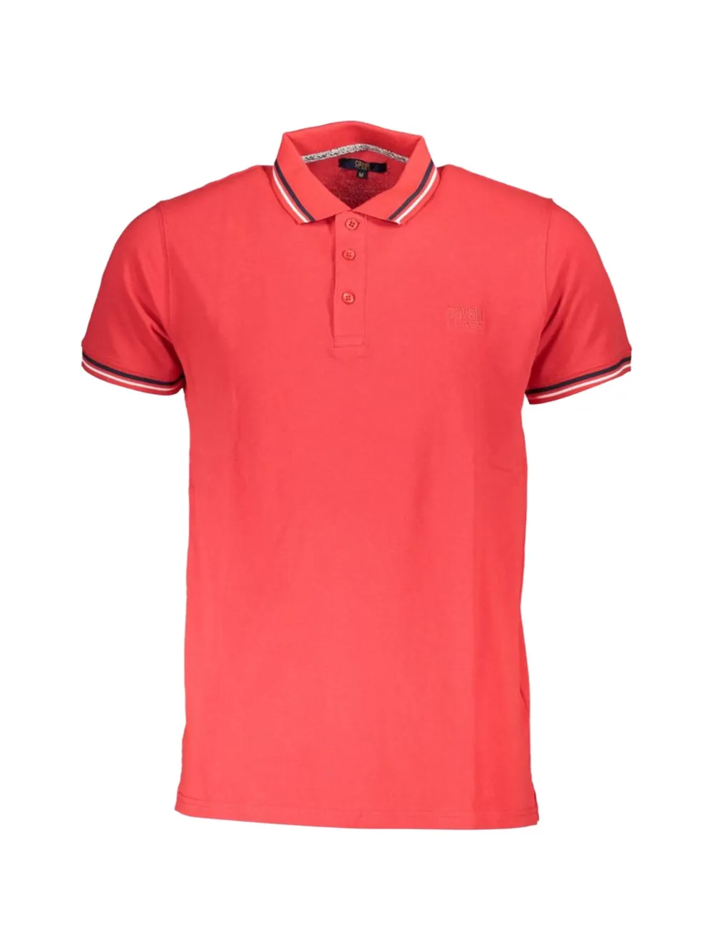 Cavalli Class contrast-trim cotton polo shirt - Rosso