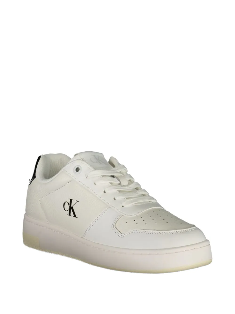 Calvin Klein logo-patch pebbled sneakers Wit