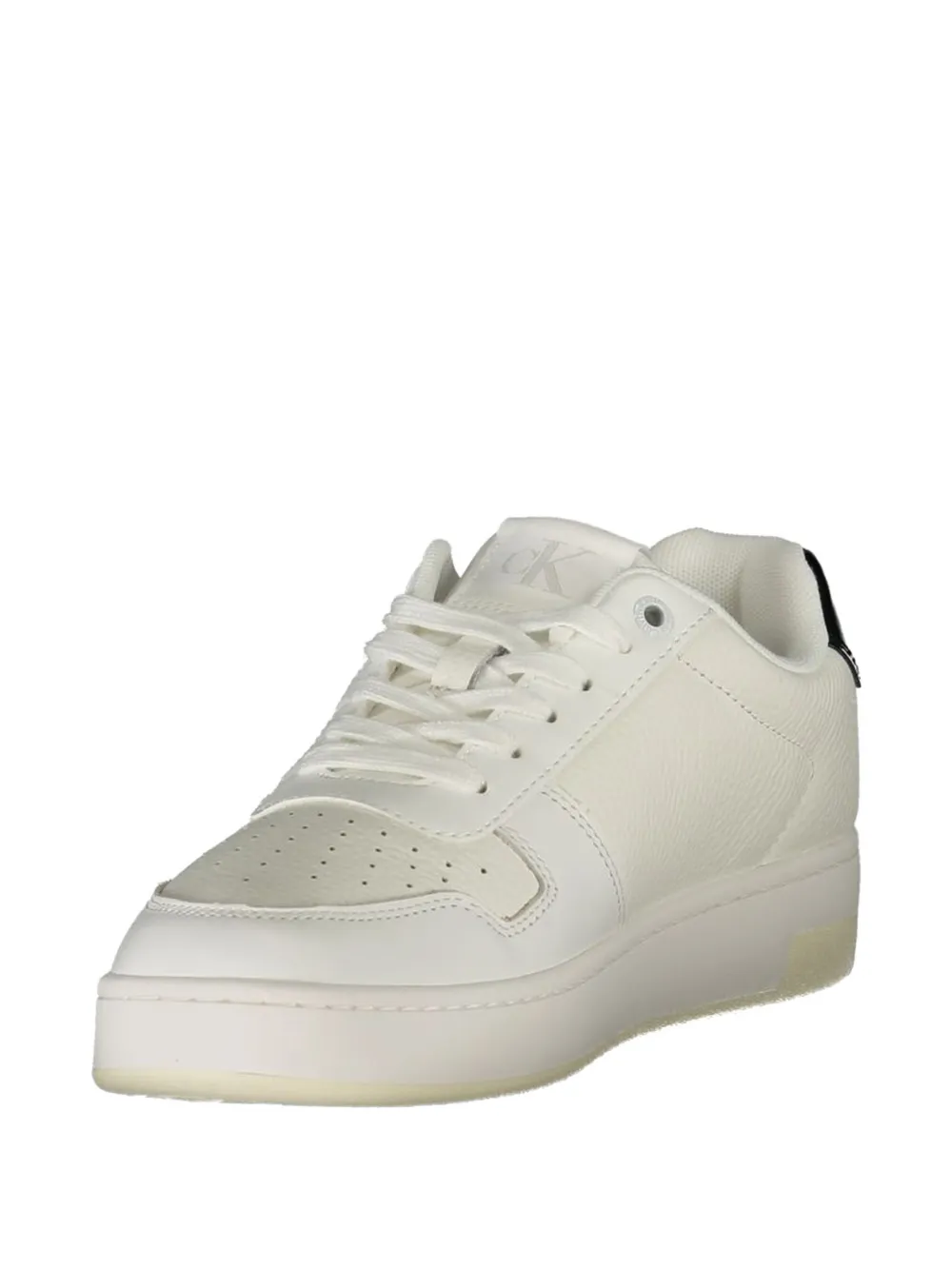 Calvin Klein logo-patch pebbled sneakers Wit