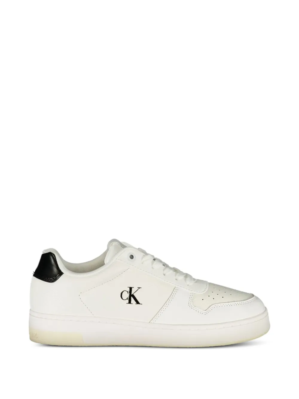 Calvin Klein logo-patch pebbled sneakers - Weiß