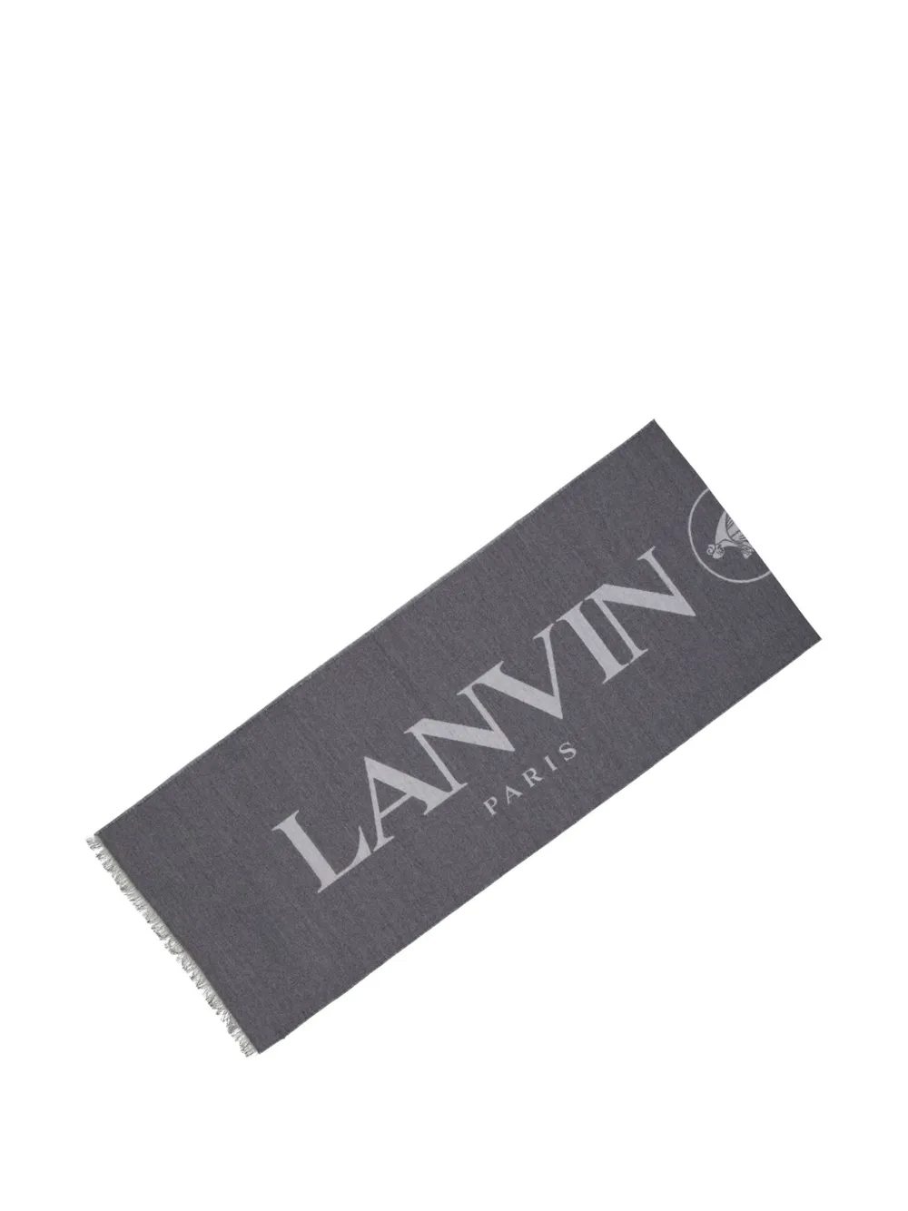 Lanvin logo-print silk scarf - Grau