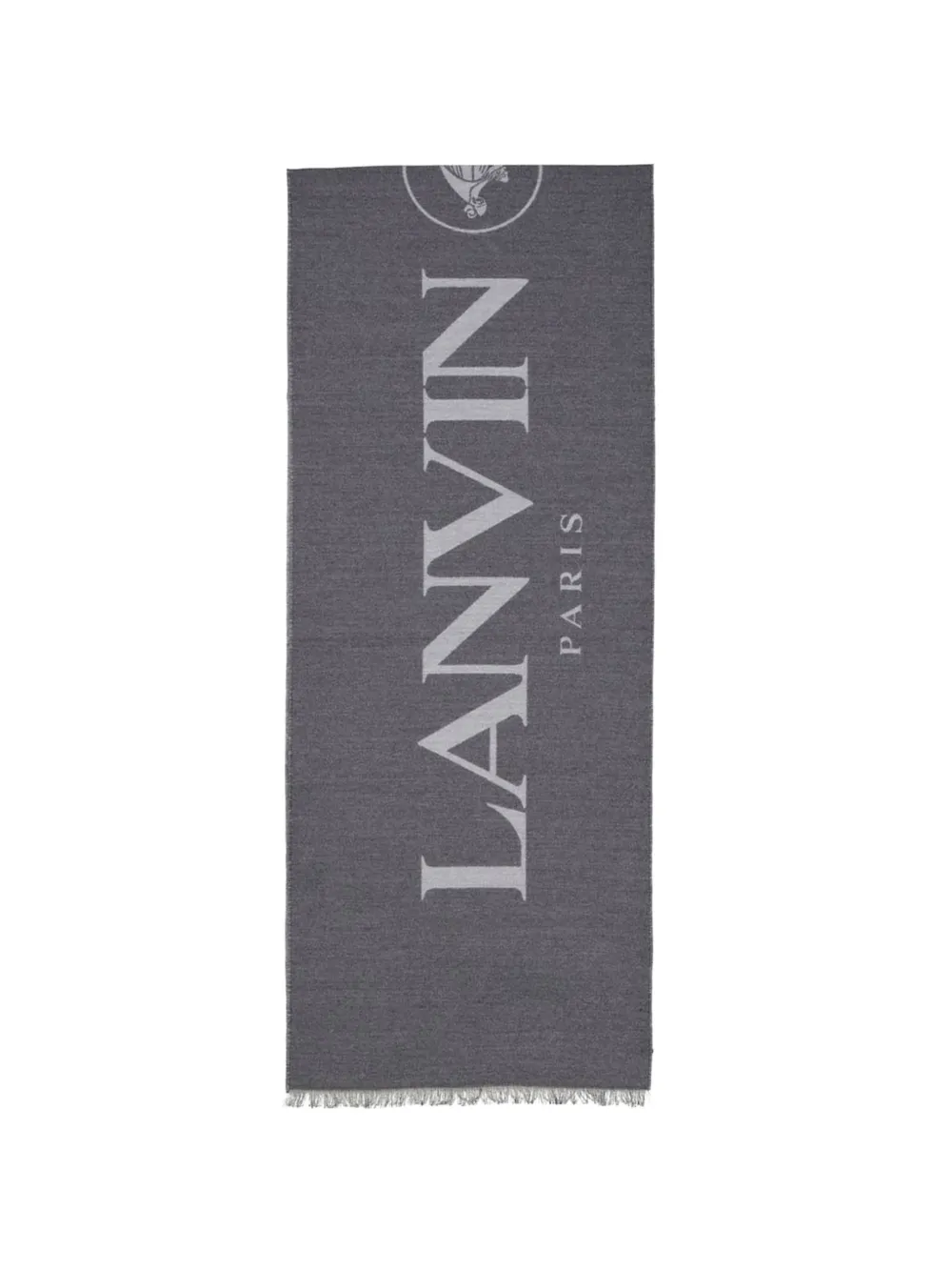 Lanvin logo-print silk scarf - Grau