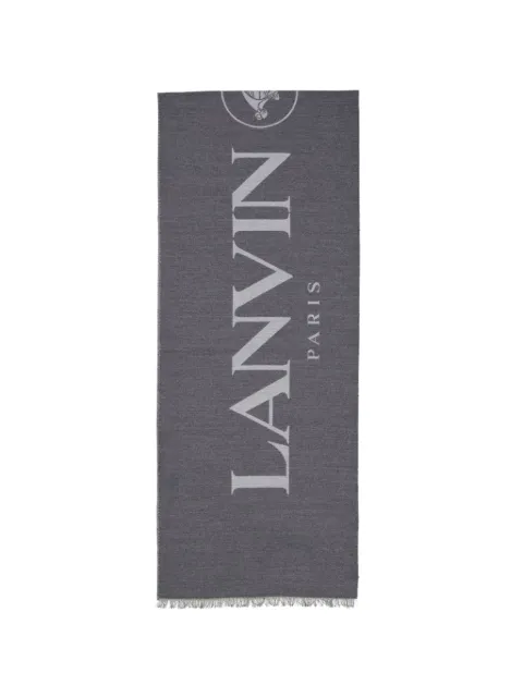 Lanvin logo-print silk scarf
