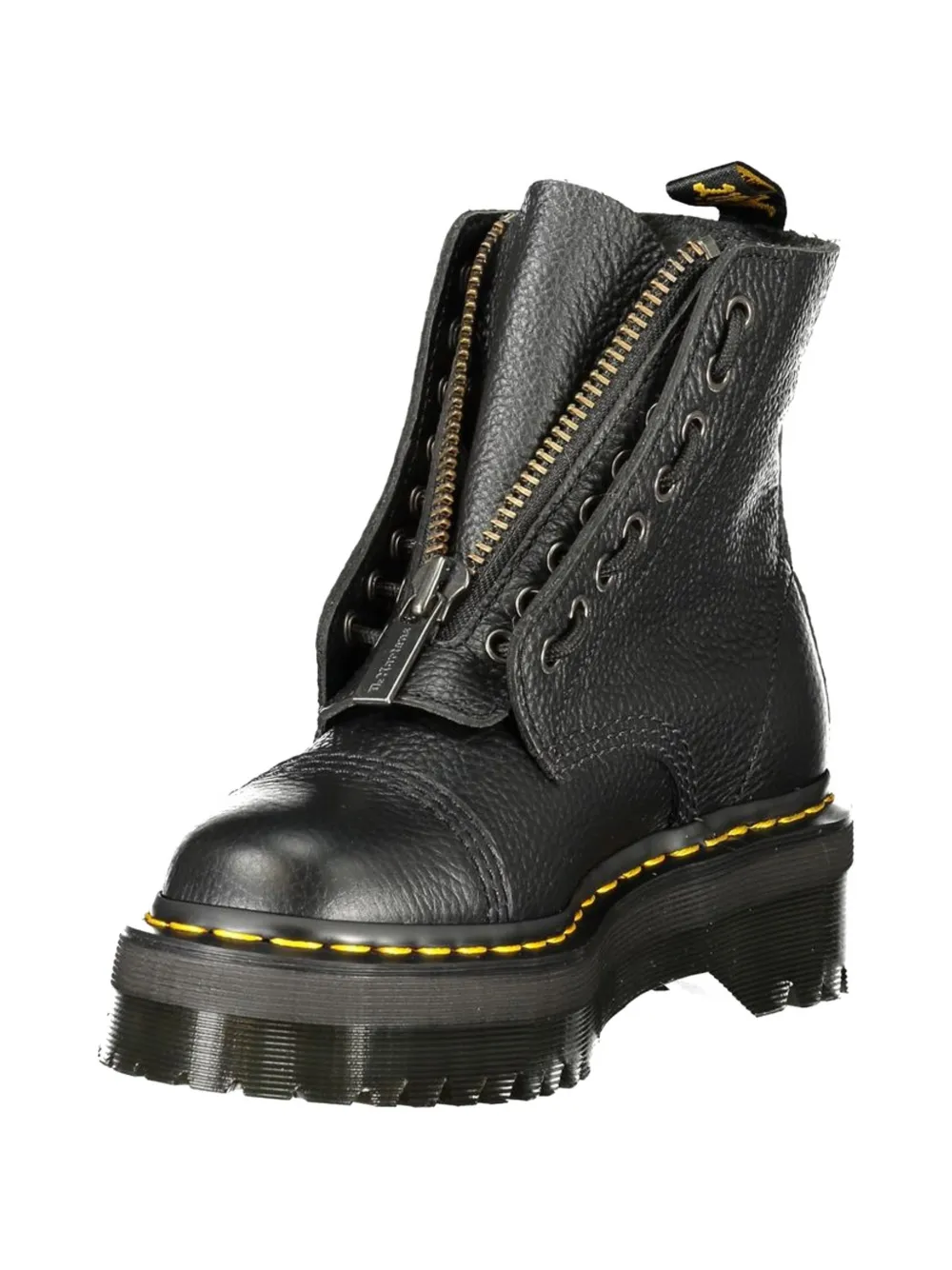 Dr Martens Sinclair Milled front-zip grained leather ankle boots Zwart