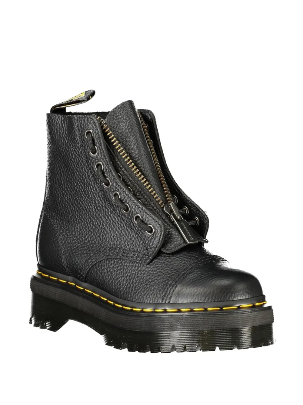 Dr Martens Sinclair Milled front-zip grained leather ankle boots Zwart
