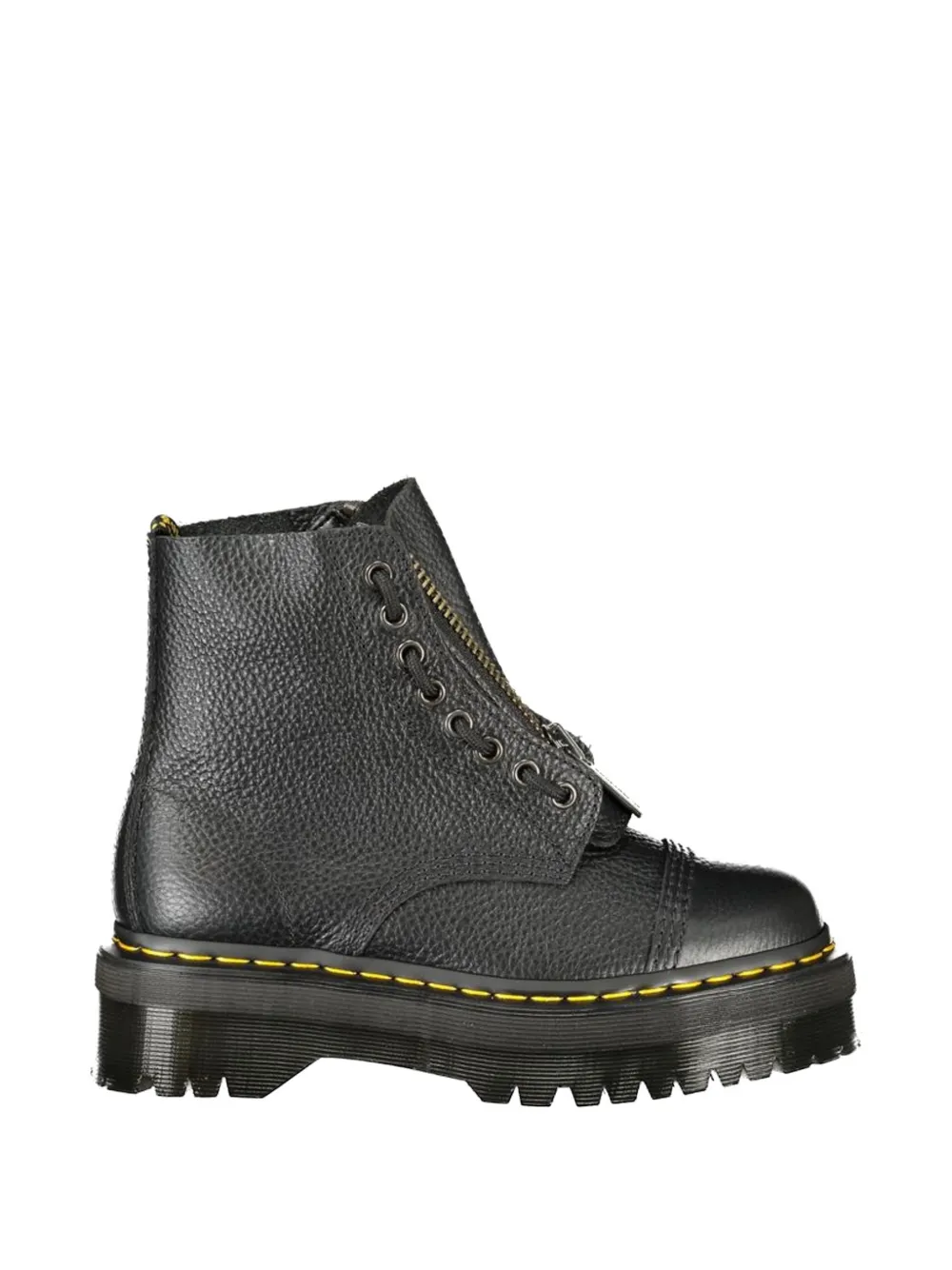 Dr Martens Sinclair Milled front-zip grained leather ankle boots Zwart
