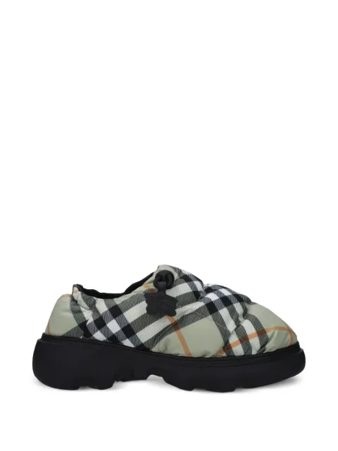 Burberry quilted-check heeled mules