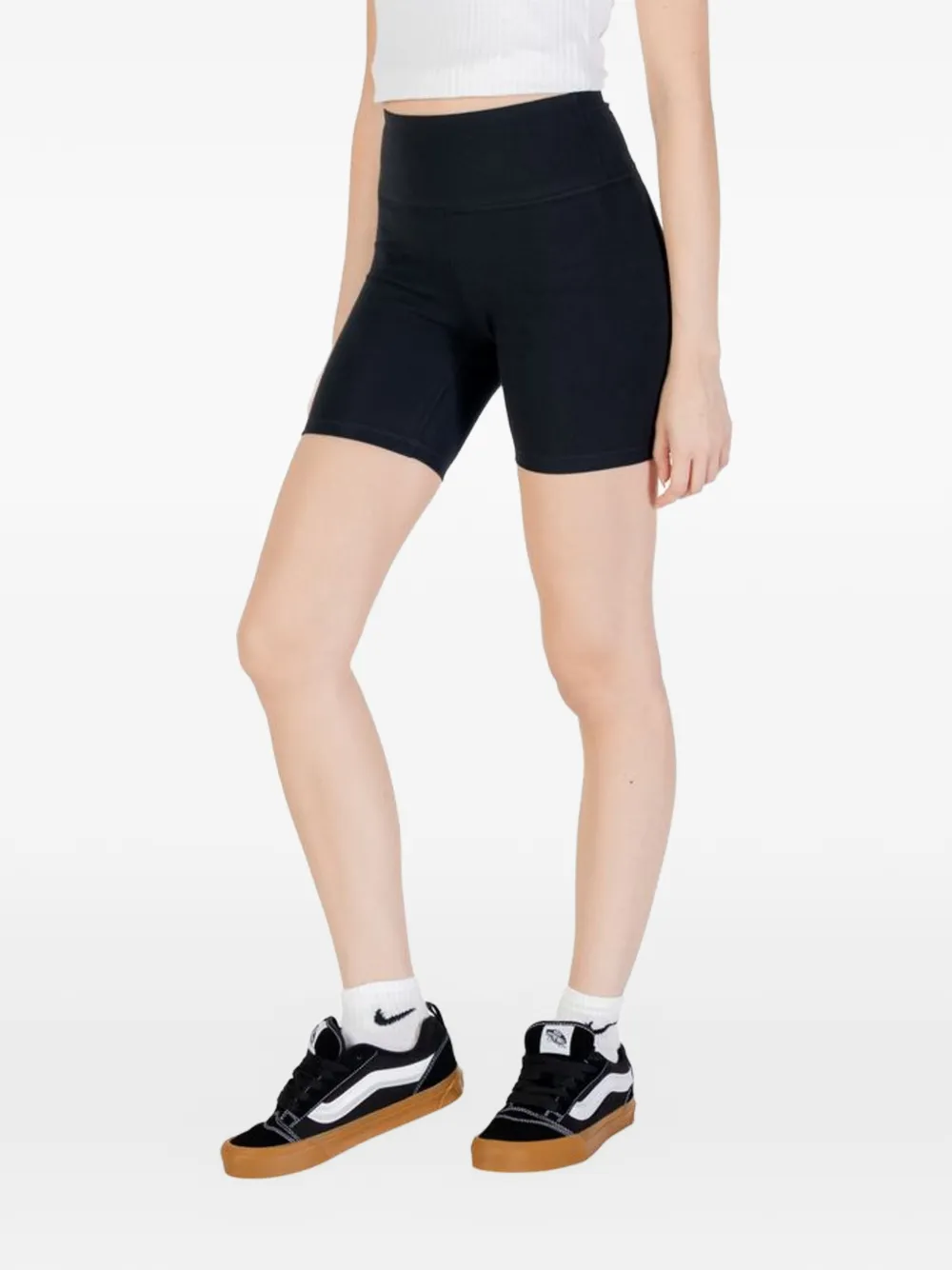 Converse High-waist jersey shorts Zwart