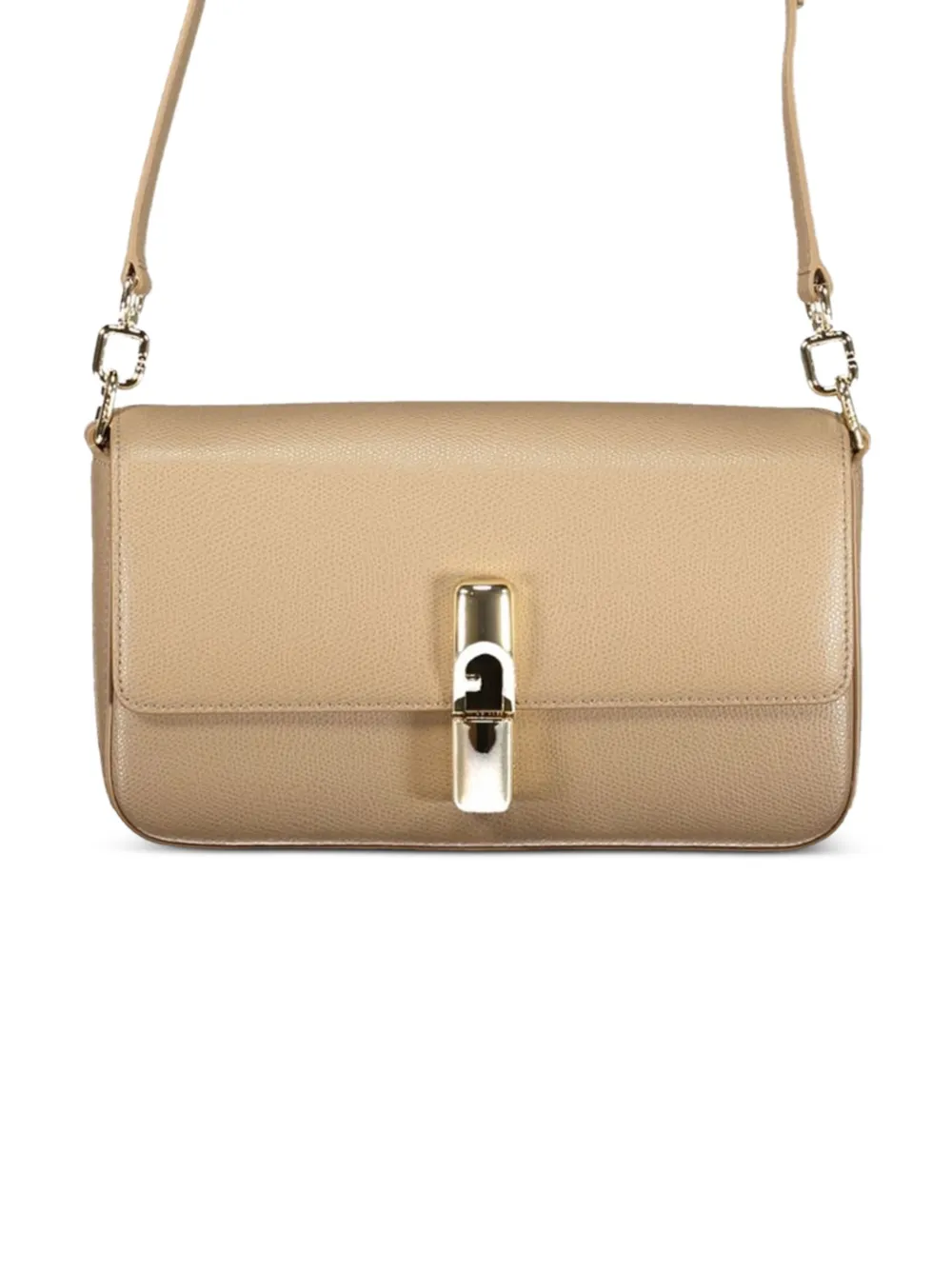Furla small Iride grained leather crossbody bag - Nude