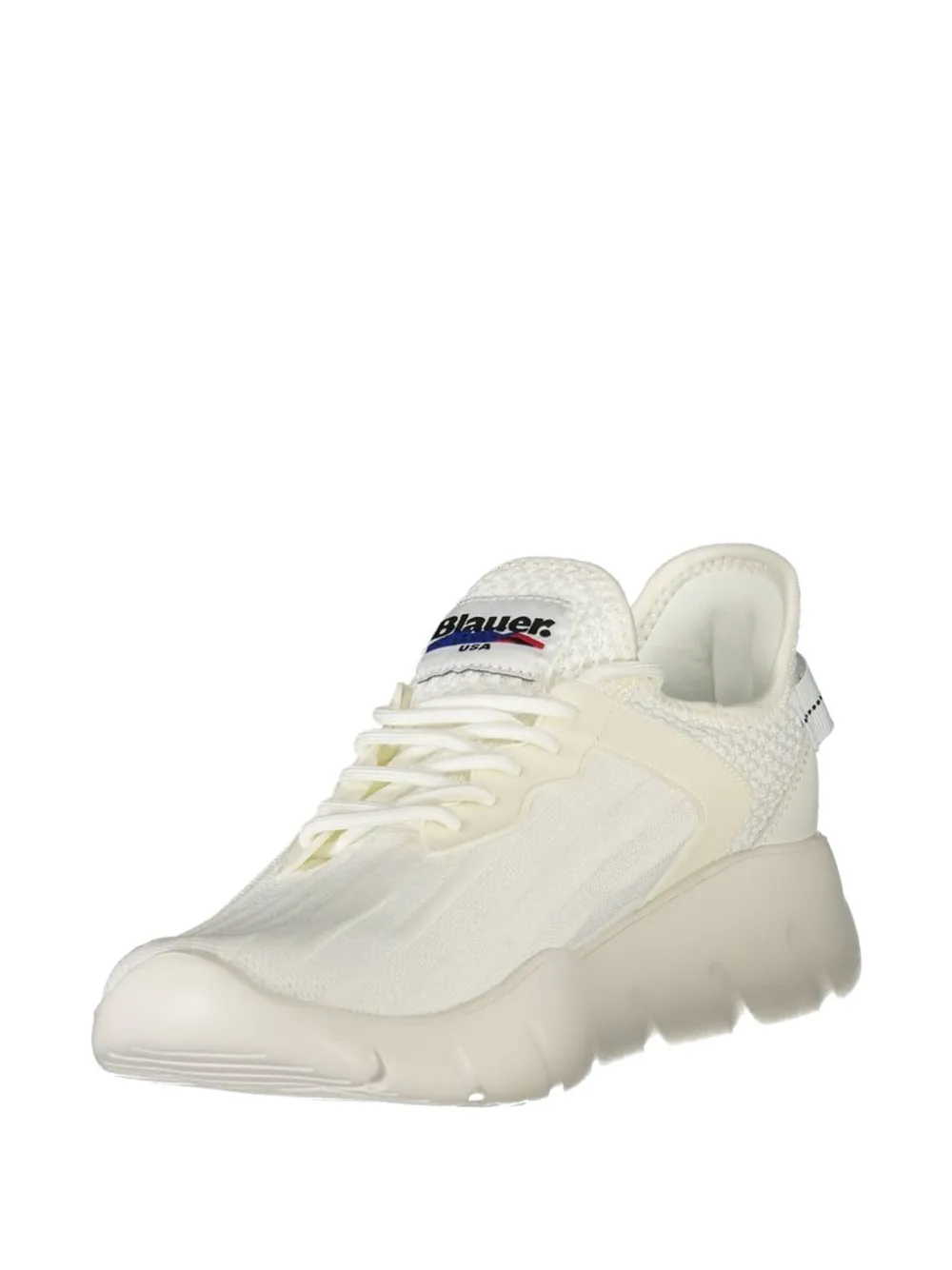 Blauer logo-print low-top sneakers Beige