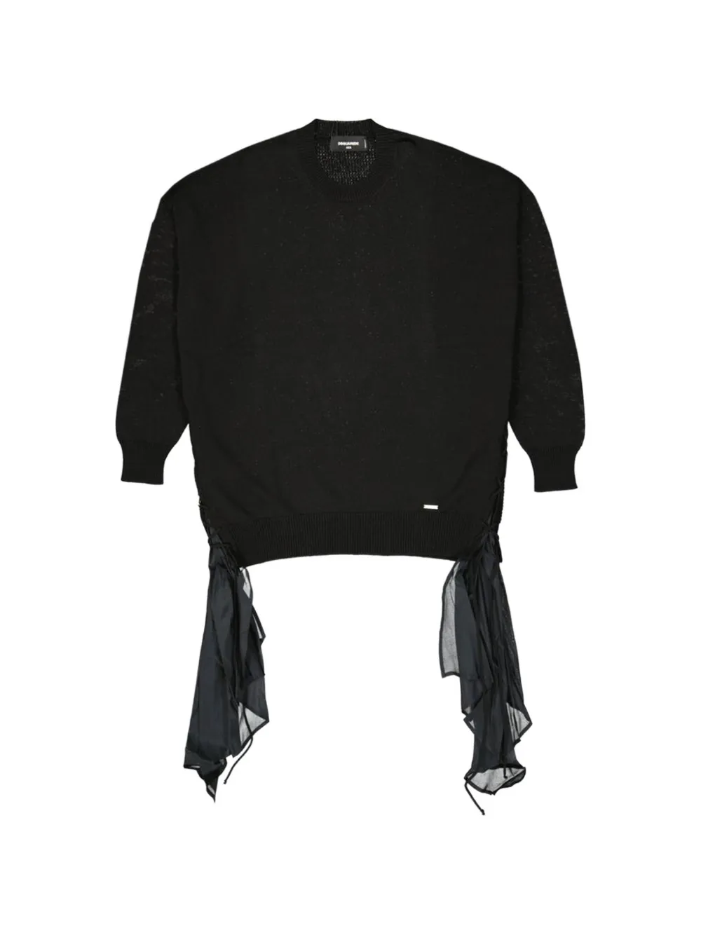 DSQUARED2 lace-up side-slit sweater - Nero