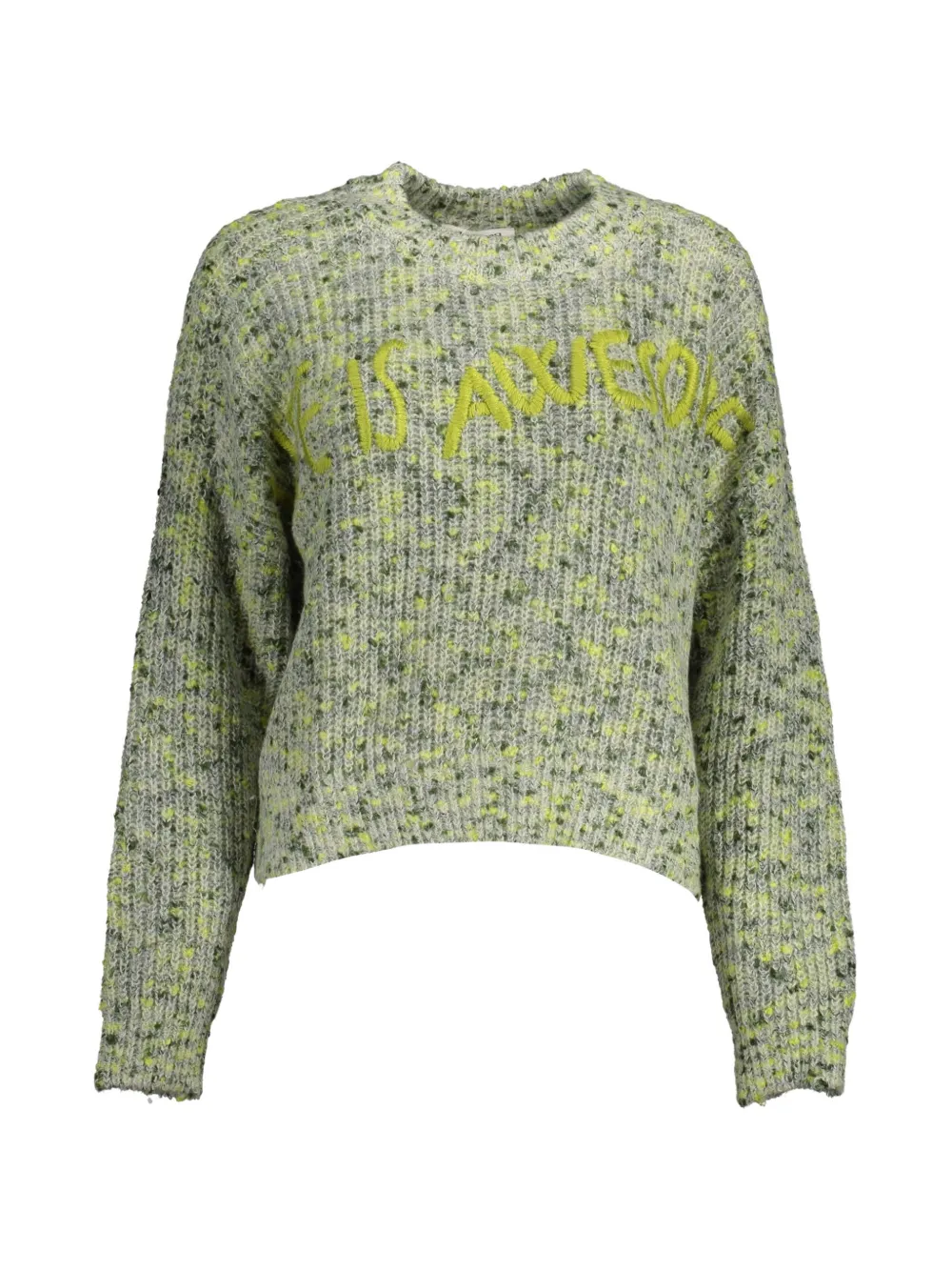 Desigual Embroidered-detail Sweater In Green