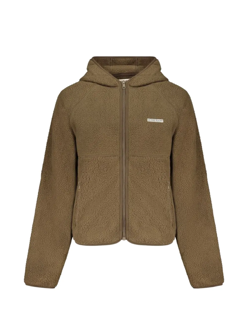 GUESS USA fleece zip-up hoodie - Braun