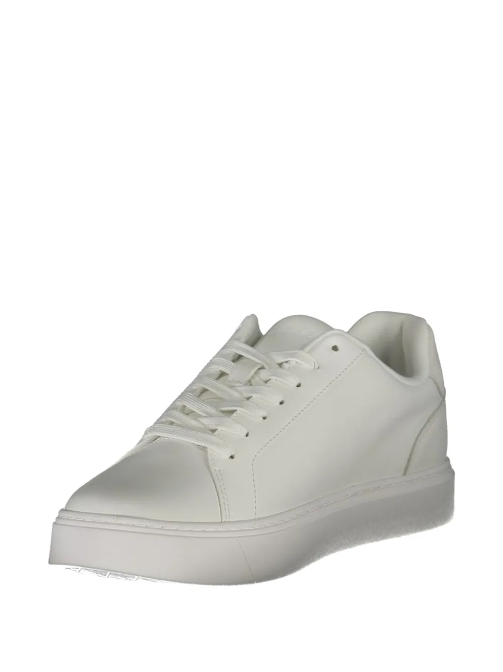 Calvin Klein logo-print leather sneakers Wit