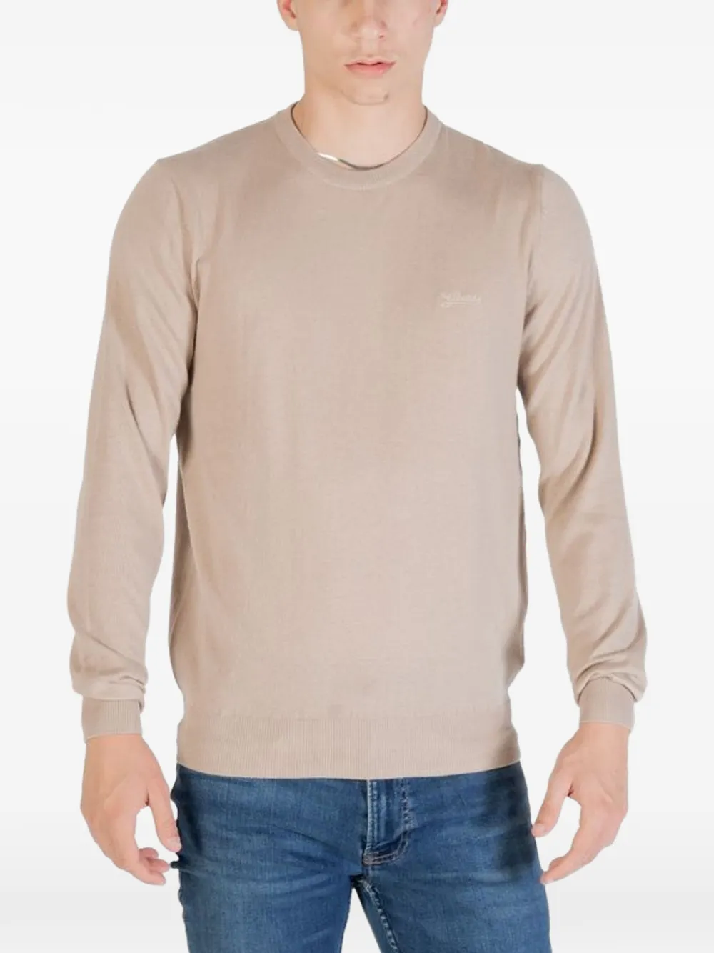 GUESS USA logo-embroidered crew-neck jumper - Toni neutri