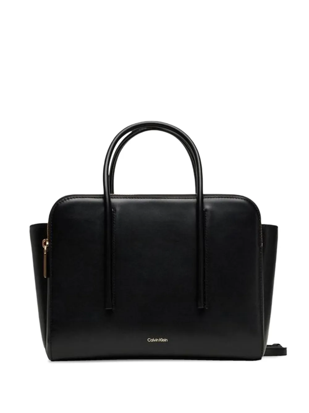Calvin Klein logo-lettering leather tote bag - Nero
