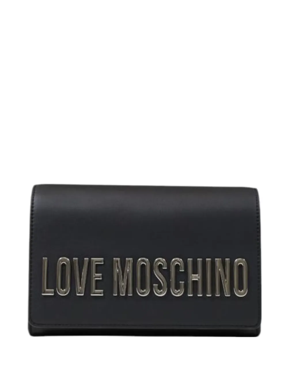 Love Moschino logo-plaque clutch bag - Nero