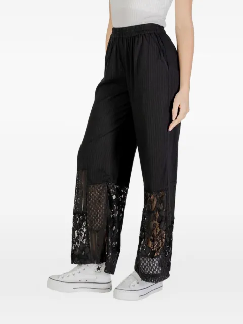 ICHI lace-panelled trousers