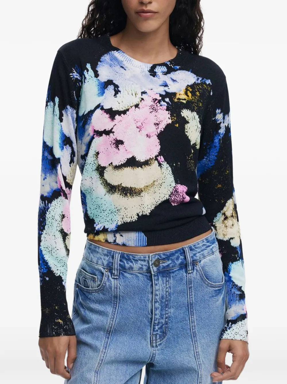 Desigual abstract floral-print T-shirt - Nero
