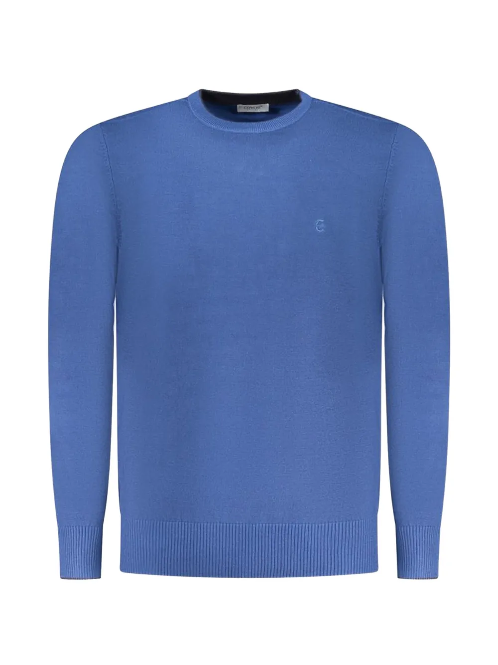 Coveri Moving Logo-embroidered Crew Neck Sweater In Blue