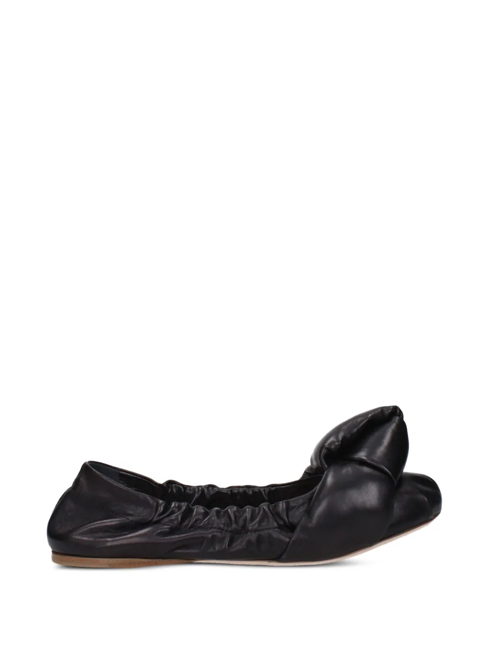 Miu Miu gathered bow-detail ballet flats - Nero