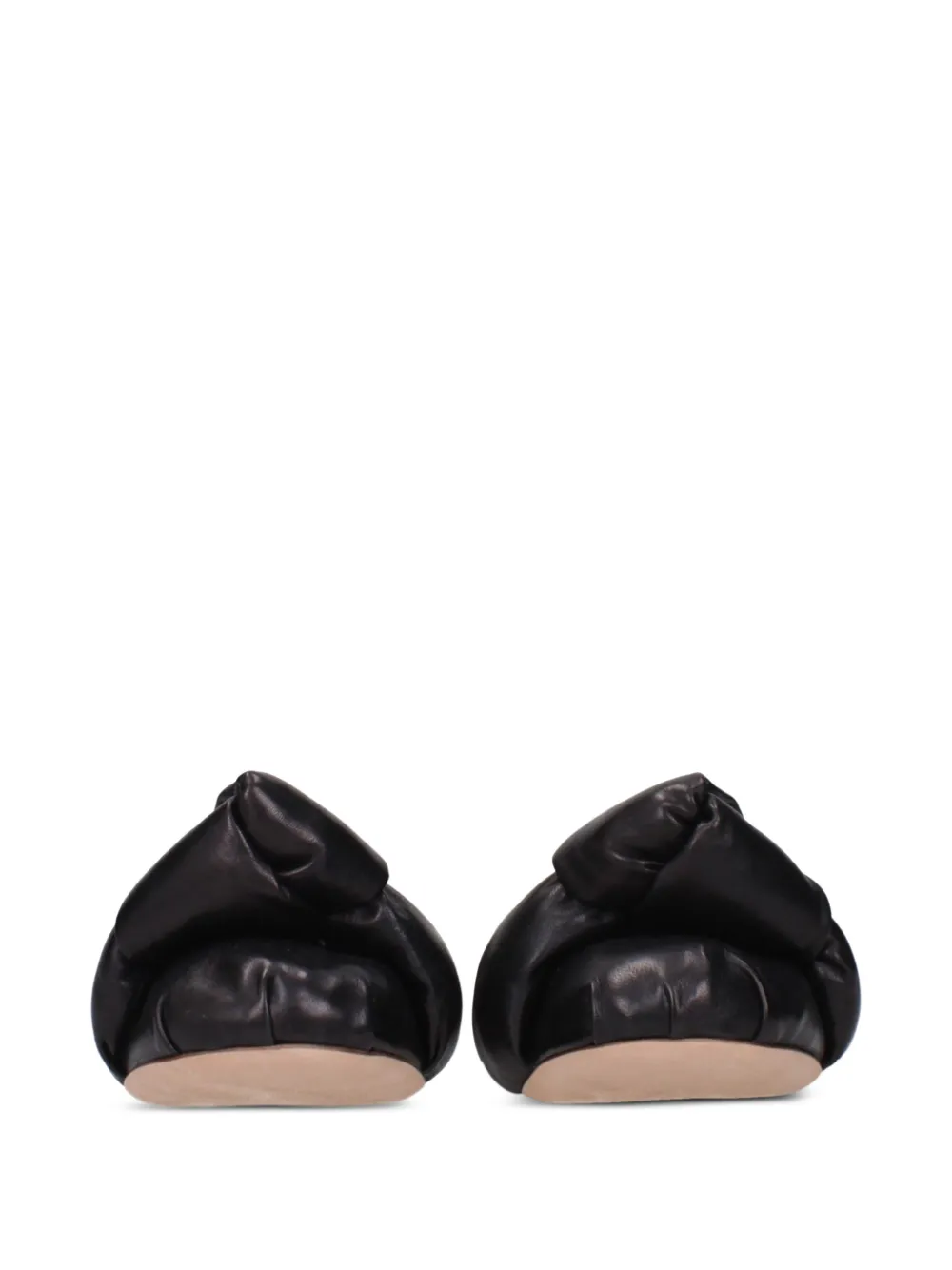 Miu gathered bow-detail ballet flats Zwart