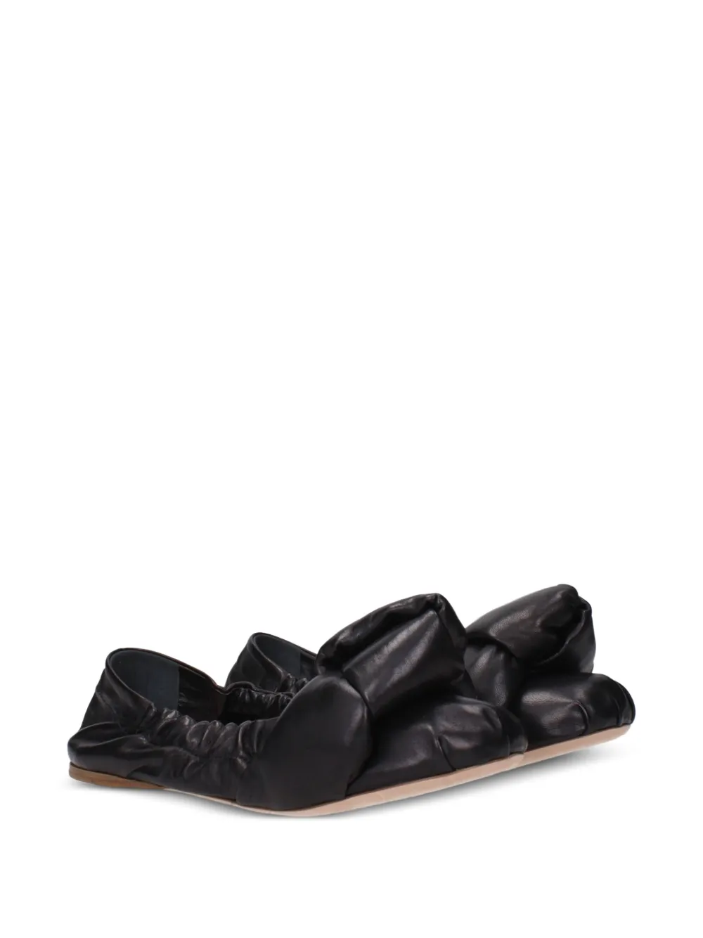 Miu gathered bow-detail ballet flats Zwart