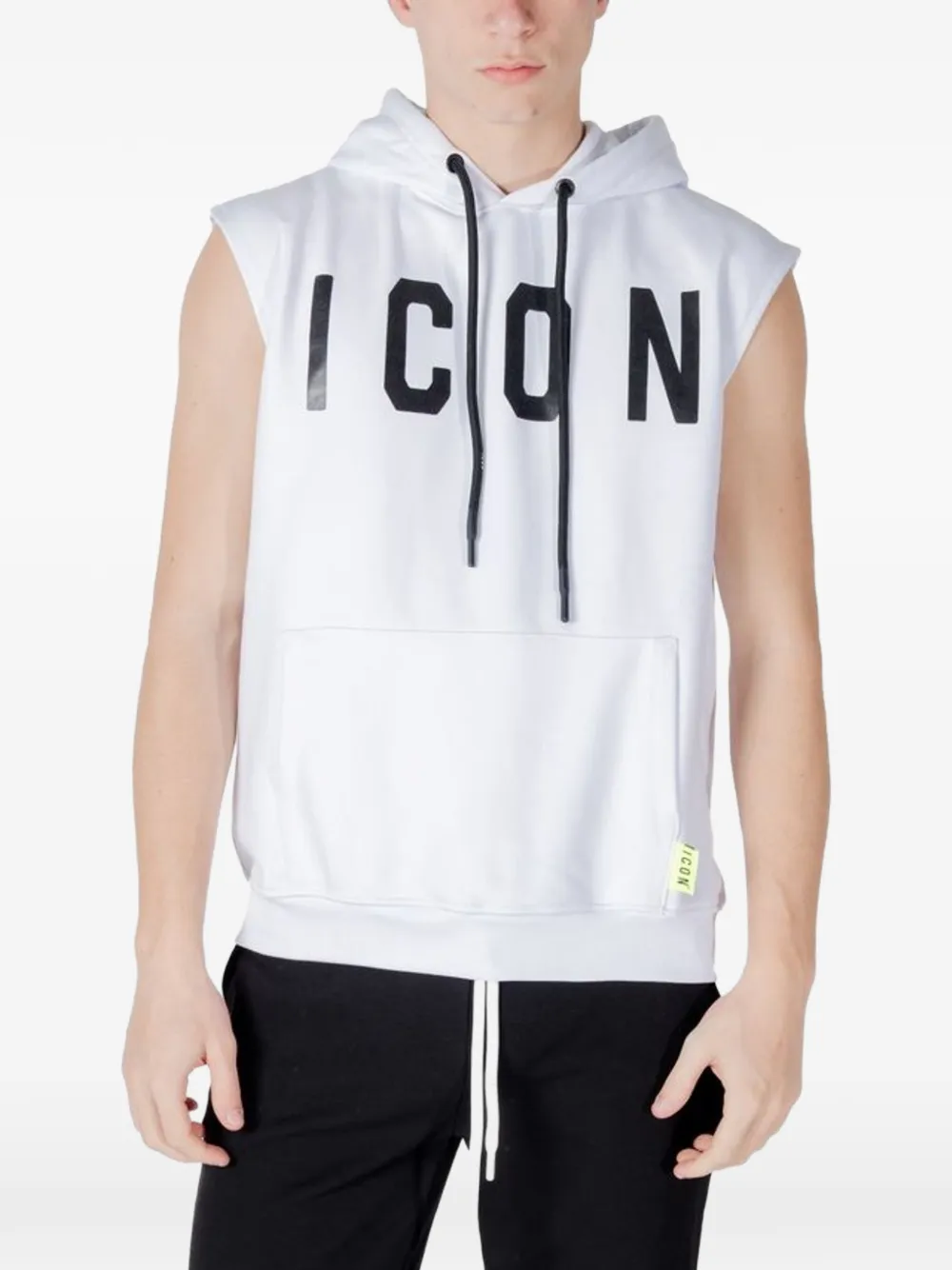 ICON BRAND drawstring sleeveless hoodie - Weiß