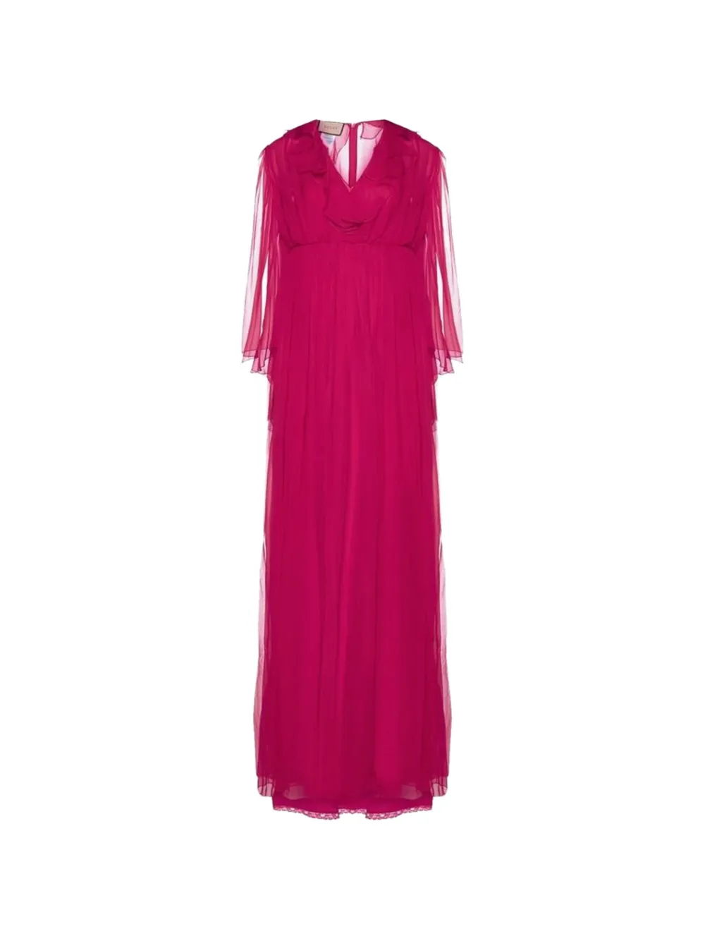 Gucci ruffled silk maxi dress - Rosa