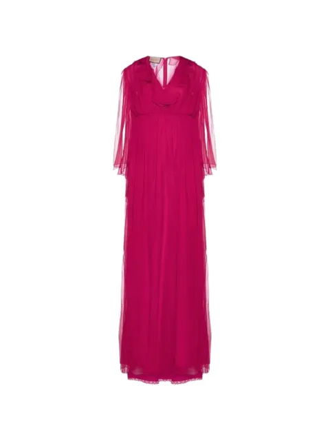 Gucci ruffled silk maxi dress