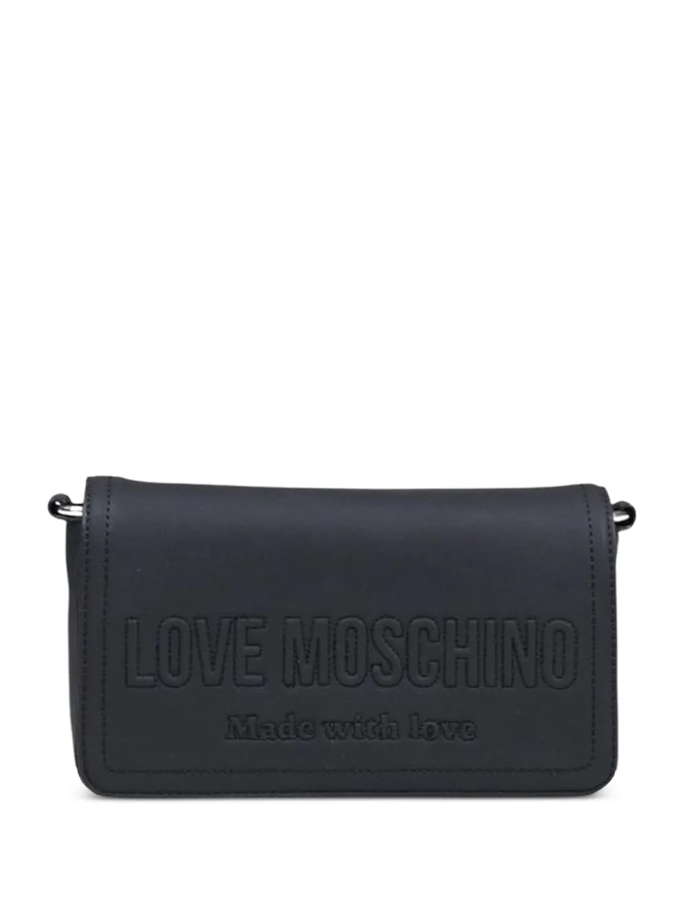 Love Moschino logo-embossed shoulder bag - Black