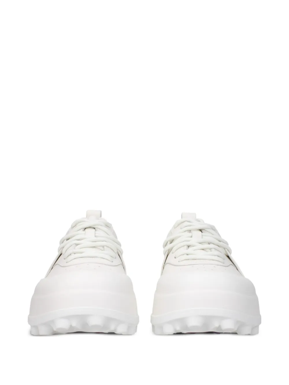 Jil Sander Orb lace-up leather sneakers Wit