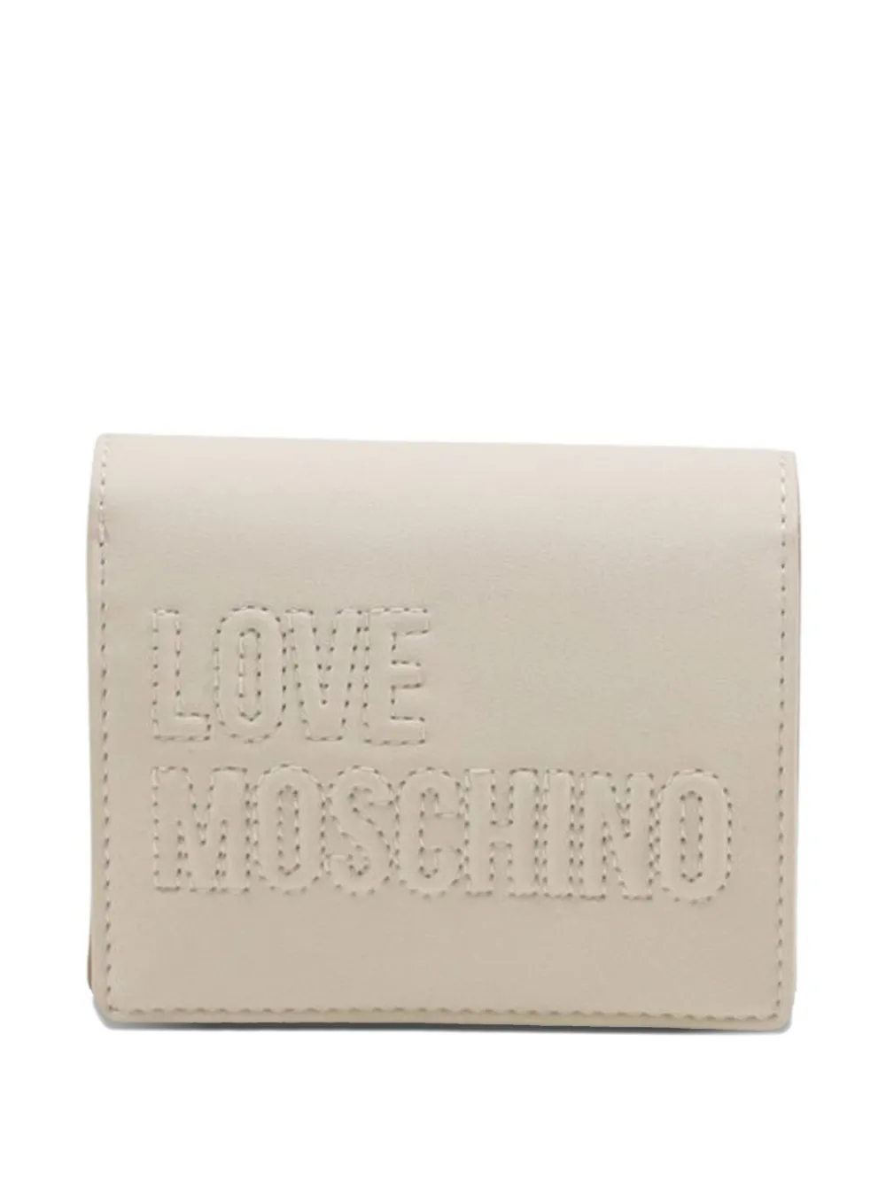 Love Moschino embroidered logo wallet - Toni neutri