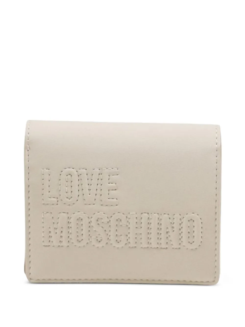 Love Moschino embroidered logo wallet - Toni neutri